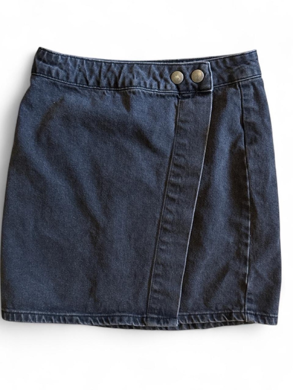 ASOS Black Denim Mini Wrap Skirt - Size 2